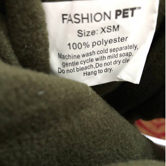 Fashion Pet Olive Warm Cozy Fleece Reversible Sweater Trim Puffy Knitted Coat - Picture 6 of 6